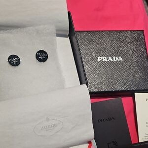 Prada Elegant Black Cufflinks